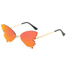 2020 new arrivals butterfly fashion personalezed cute rimless shades custom designer luxury metal  Flame sunglasses women 77035
